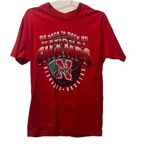Vintage Nebraska Huskers National Champs Tee Medium Salem Sportswear 1994 1995
